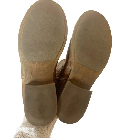 Corral Charlotte Brown Distressed Leather Daisy Laser Cut Tall Equestrian Boots - Picture 4 of 11